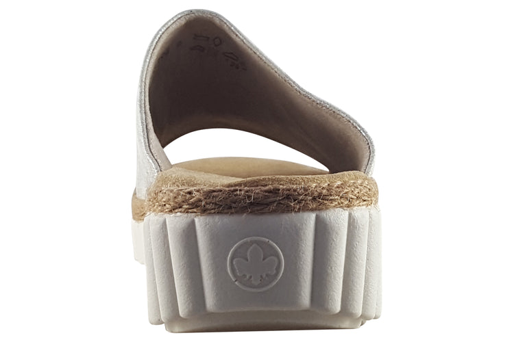 Rieker Slippy 69288 Beige/Gold Womens Sandals