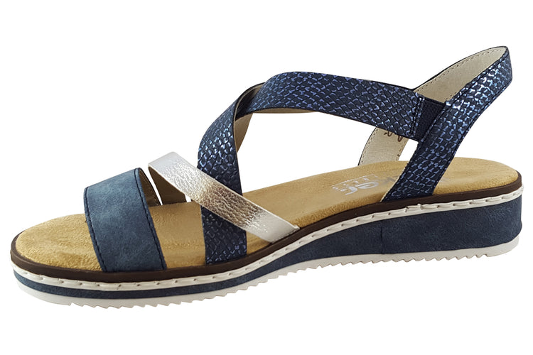 Rieker Yard V3663 Navy Womens Sandals