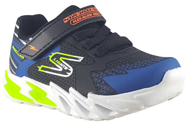 Skechers Bolt Flex-Glow Inf 400138N Black/Blue Boys Sports