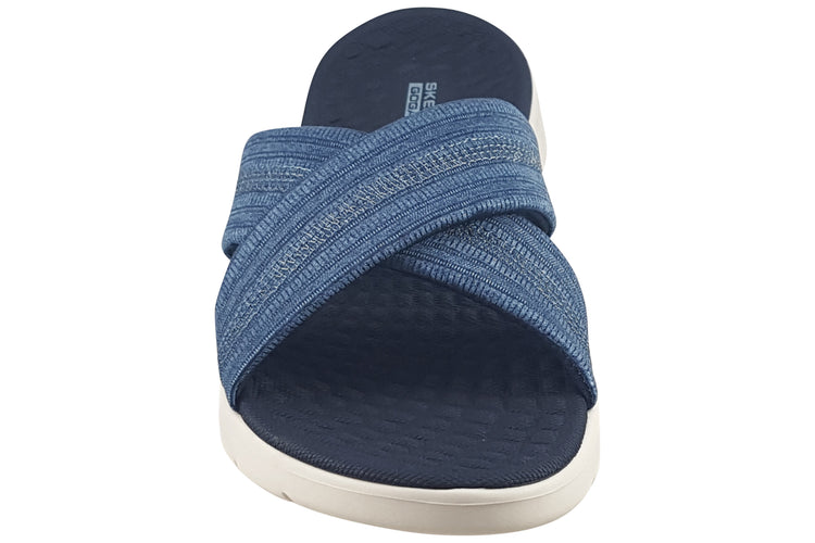 Skechers Slip-Ins Go Walk Flex 141420 Navy Womens Sandals
