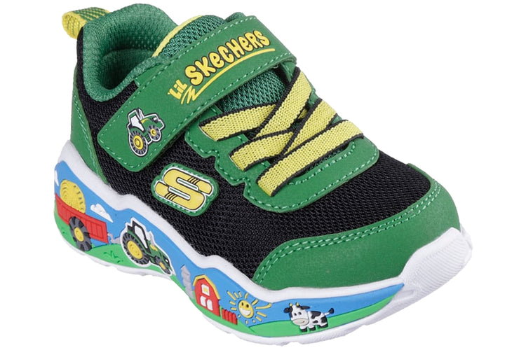 Skechers John Deere Barn Squad 407065N Green/Black Boys Sports