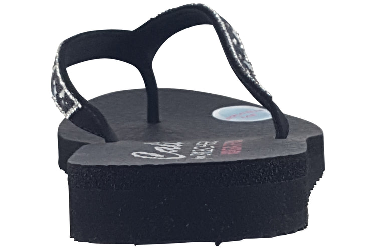 Skechers Meditation Lucky 119777 Black Womens Sandals