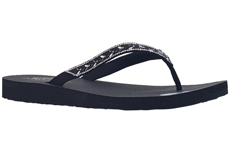 Skechers Meditation Lucky 119777 Black Womens Sandals