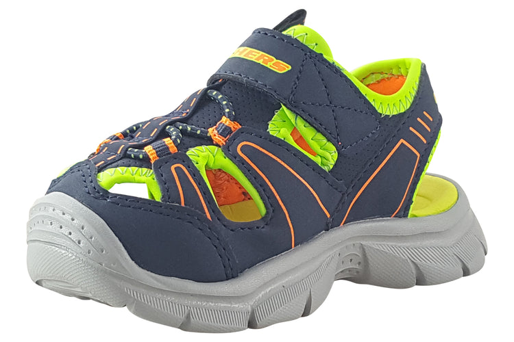 Skechers Relix-Valder Inf 406520N Navy/Lime Boys Sandals