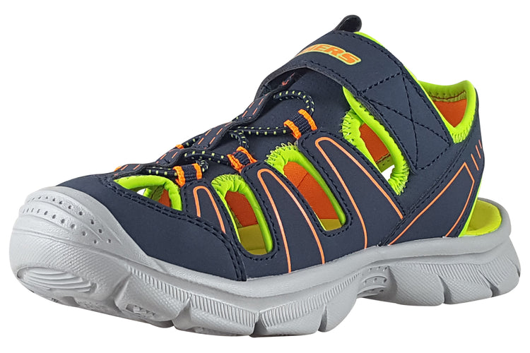 Skechers Relix-Valder 406520L Navy/Lime Boys Sandals