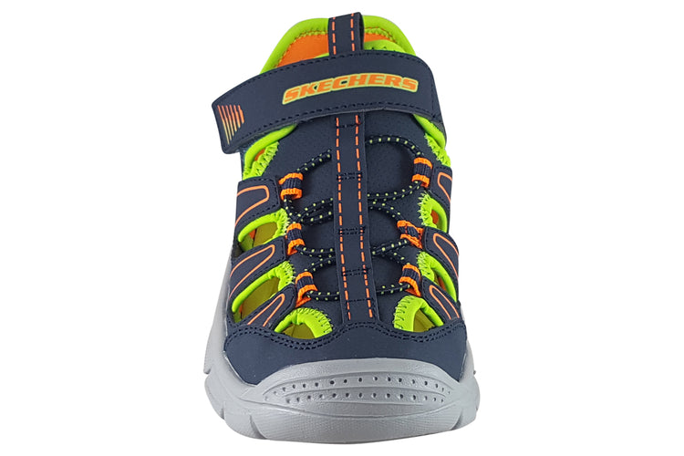 Skechers Relix-Valder 406520L Navy/Lime Boys Sandals