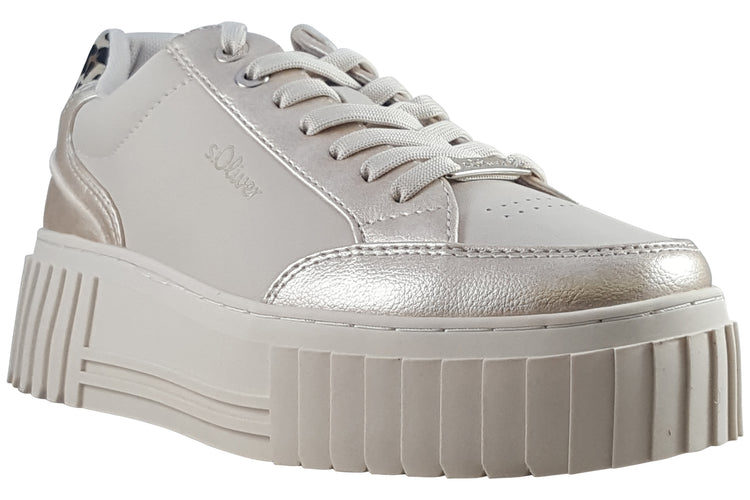 S.Oliver Davison-2 23662-42 Beige Combi Womens Fashion Trainers