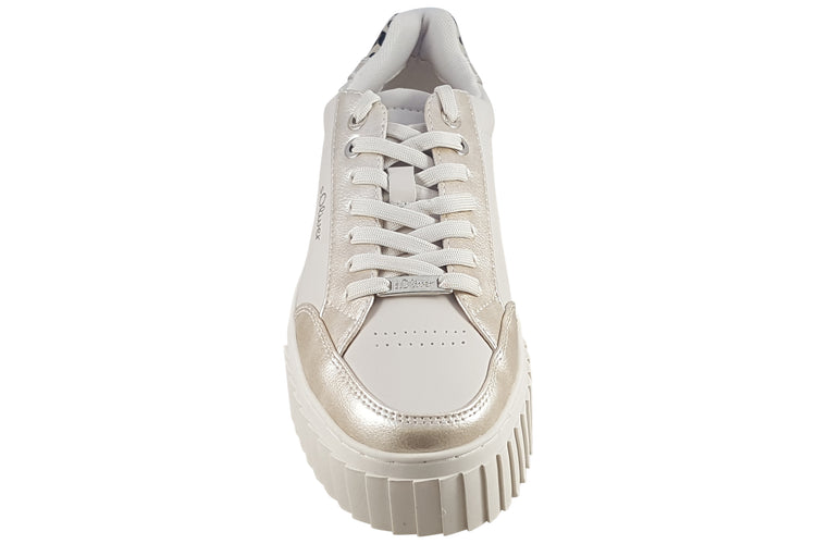 S.Oliver Davison-2 23662-42 Beige Combi Womens Fashion Trainers