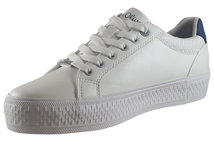 S.Oliver Milo 23600-42  White/Navy Womens Fashion Trainers