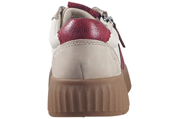 Tamaris Comfort Newbie 83729-45 Beige/Red Womens Fashion Trainers