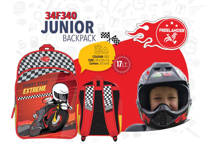 Freelander Biker BkPk 34F340 Red School Extras School Bags