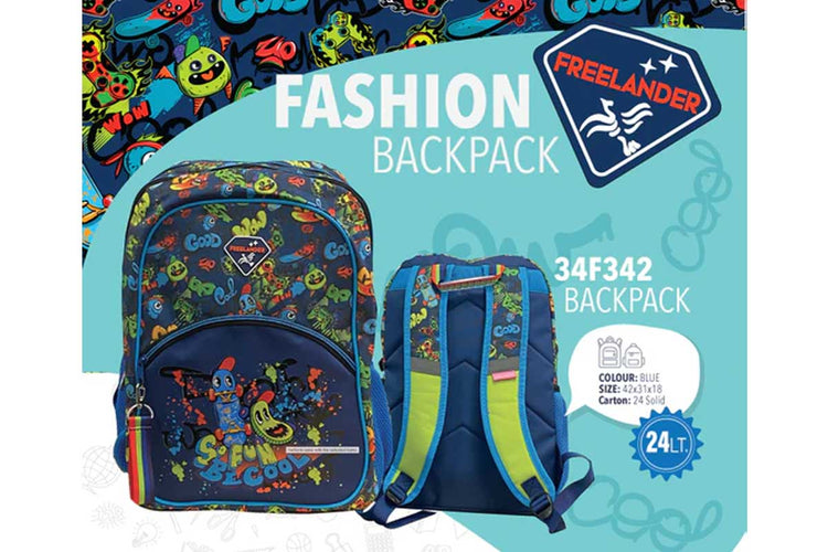 Freelander Monsters BkPk 34F342 Blue School Extras School Bags
