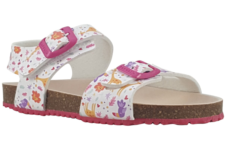 Garvalin Animal Print Sdl 252465 White Multi Girls Sandals
