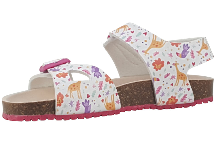 Garvalin Animal Print Sdl 252465 White Multi Girls Sandals
