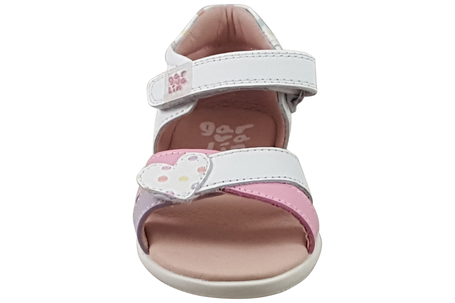 Garvalin Basic Heart SDL 242306B White/Pink Girls Sandals