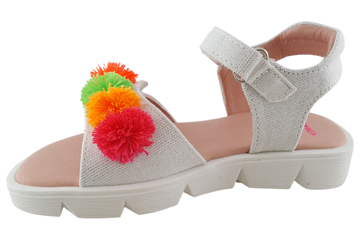 Garvalin Mini SDL 232337A Pom Poms Girls Sandals