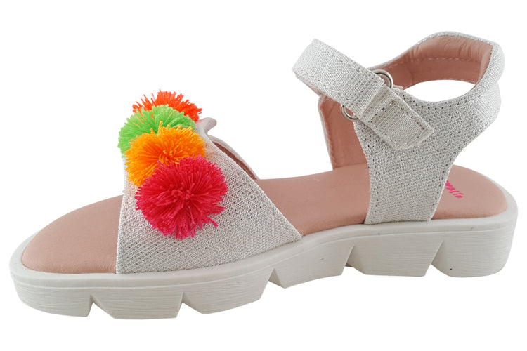 Garvalin Mini SDL 232337A Pom Poms Girls Sandals