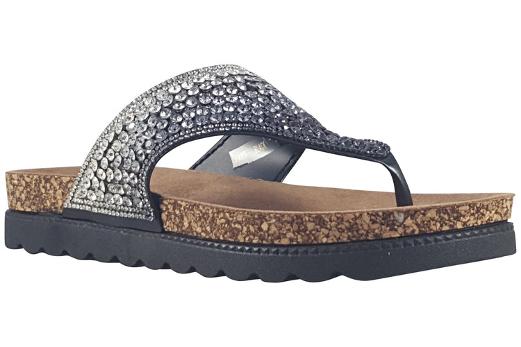 Heavenly Feet Hart Black Womens Sandals