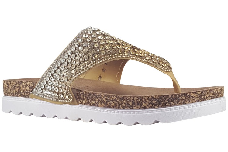 Heavenly Feet Hart Gold Womens Sandals