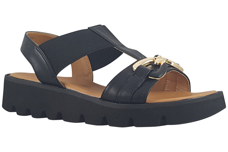 Heavenly Feet Lulu Black Womens Sandals