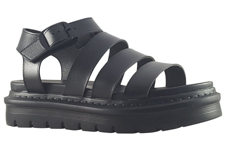 Heavenly Feet Saffron Black Womens Sandals