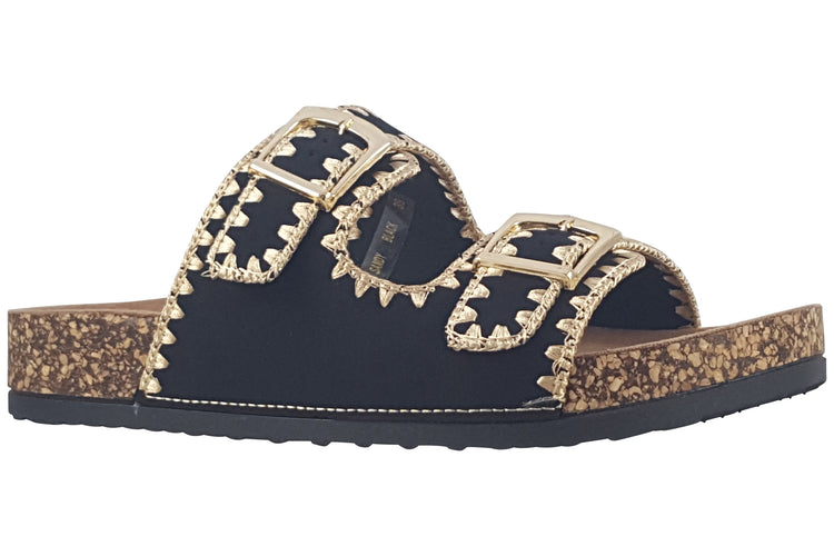 Heavenly Feet Sandy Black Womens Sandals