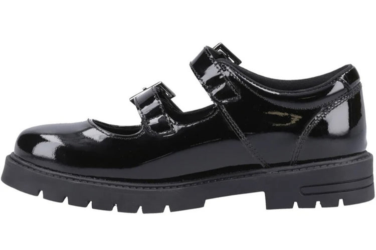 Hush Puppies Ella Strap Black Patent Girls School Shoes