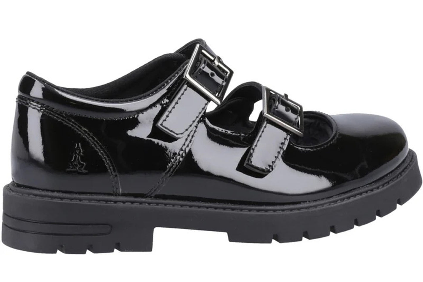Hush Puppies Ella Strap Black Patent Girls School Shoes