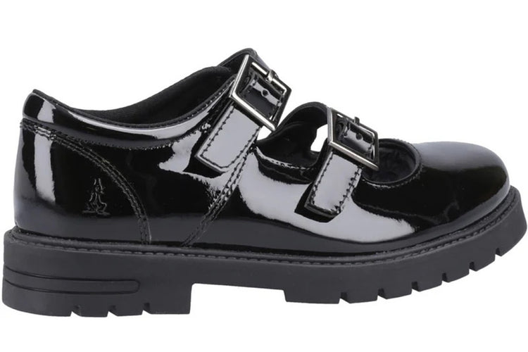 Hush Puppies Ella Strap Black Patent Girls School Shoes