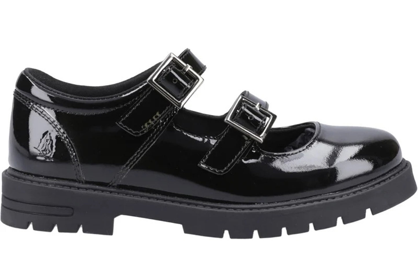 Hush Puppies Ella Strap Black Patent Girls School Shoes