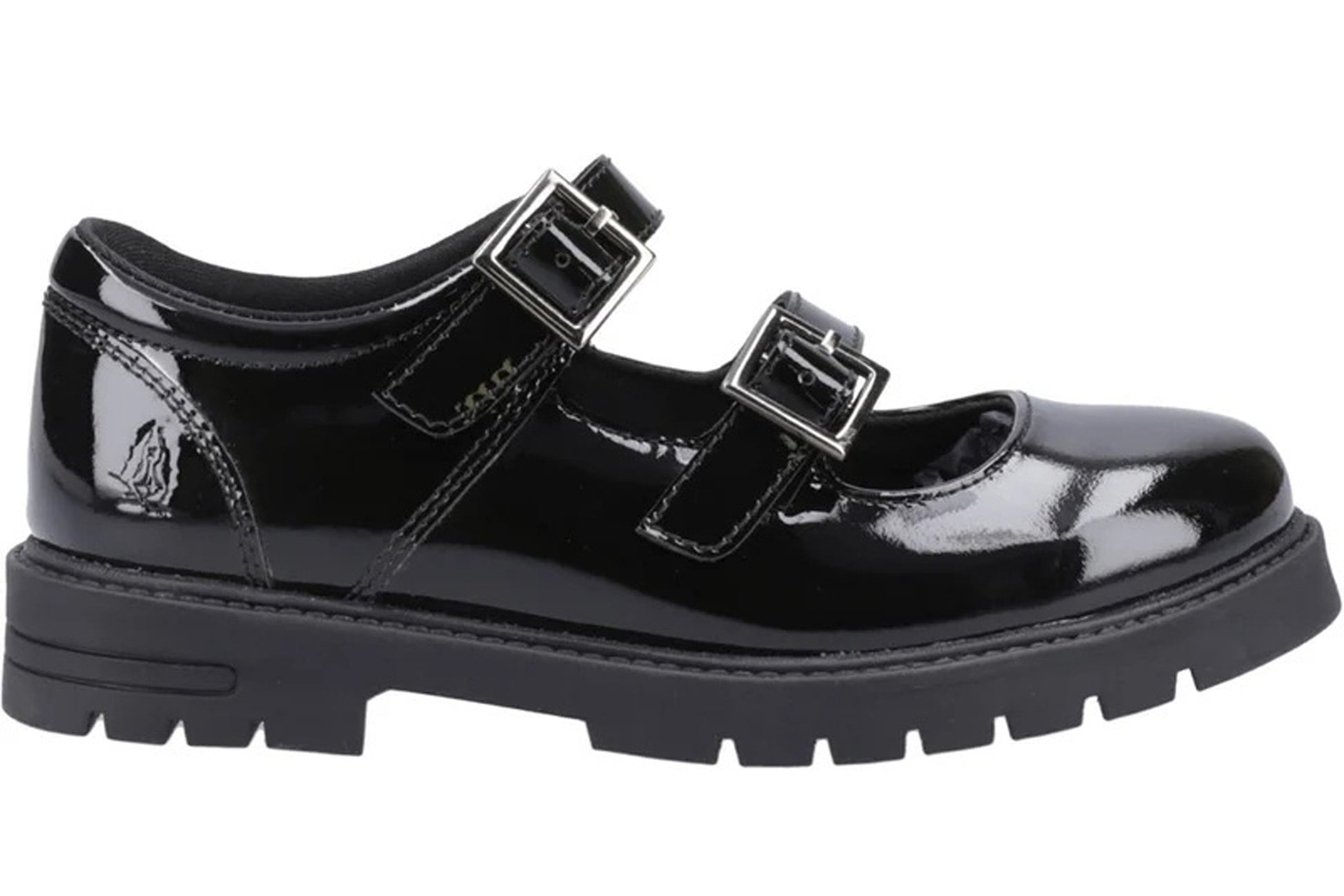 HushPuppiesEllaStrapGirlsShoesBlackPatentRightFlat1