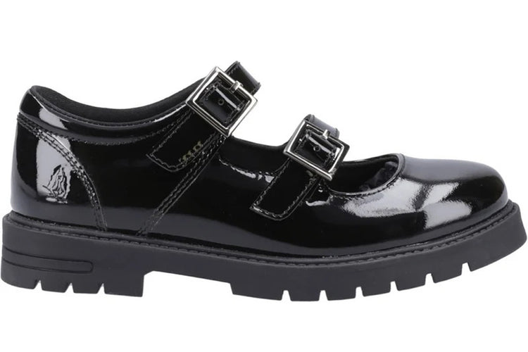 Hush Puppies Ella Strap Black Patent Girls School Shoes
