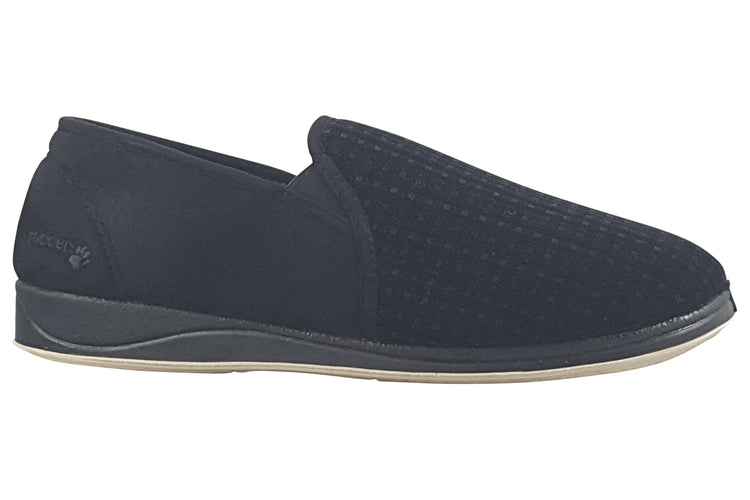 Padders Albert 408 Black Check Mens Slippers