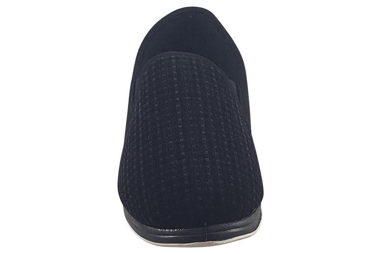 Padders Albert 408 Black Check Mens Slippers