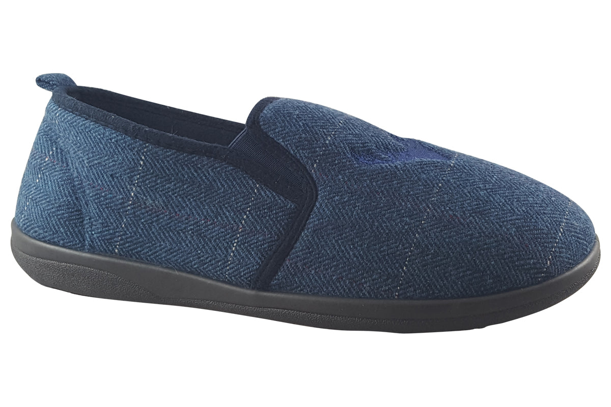Padders Huntsman Navy Combi Mens Slippers