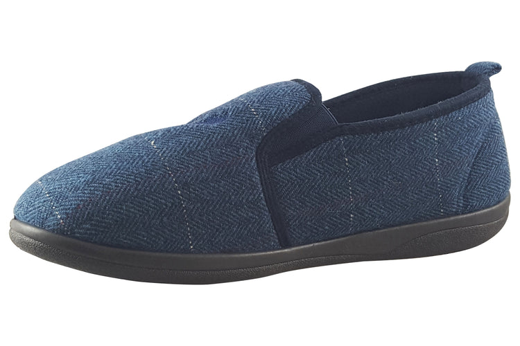 Padders Huntsman Navy Combi Mens Slippers