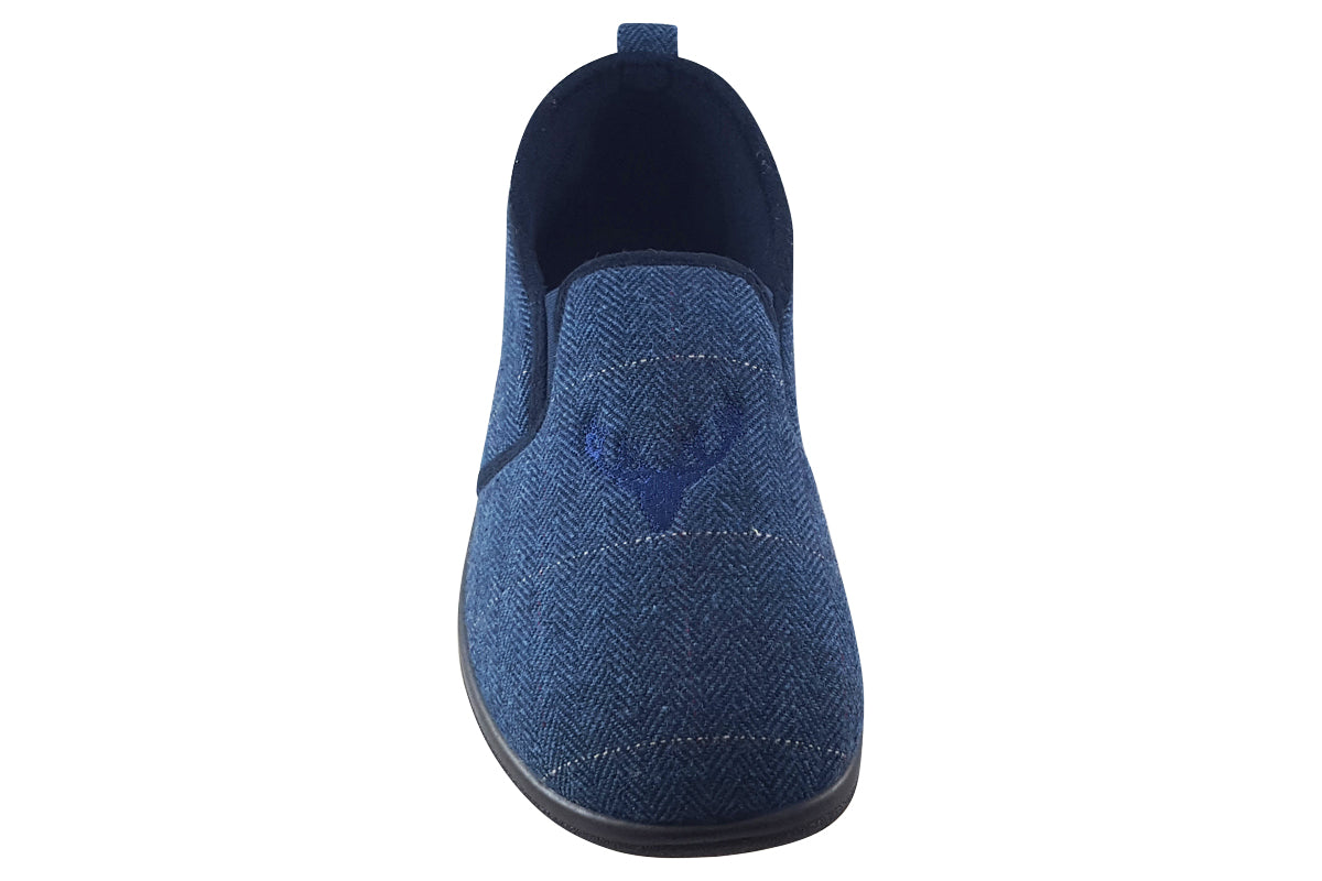 Padders Huntsman Navy Combi Mens Slippers