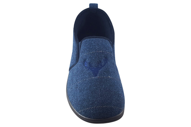 Padders Huntsman Navy Combi Mens Slippers