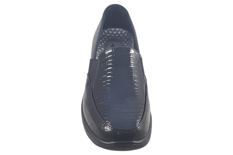 Shoe Tree Comfort Agatha Black Croc Womens Shoes