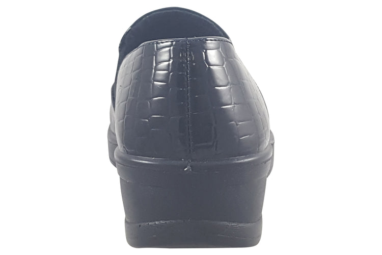 Shoe Tree Comfort Agatha Black Croc Womens Shoes