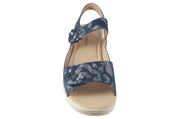 Shoe Tree Comfort Azalea Navy Womens Sandals