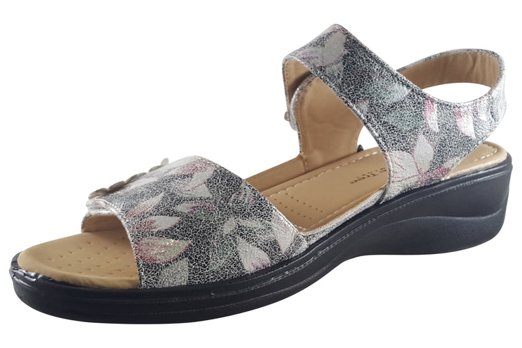 Shoe Tree Comfort Azalea Silver Womens Sandals