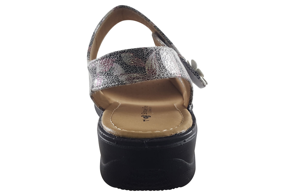 Shoe Tree Comfort Azalea Silver Womens Sandals