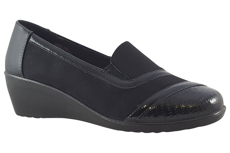 Shoe Tree Comfort Chrissy Black Patent Womens Shoes