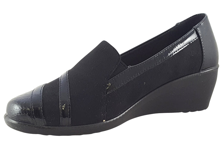 Shoe Tree Comfort Chrissy Black Patent Womens Shoes