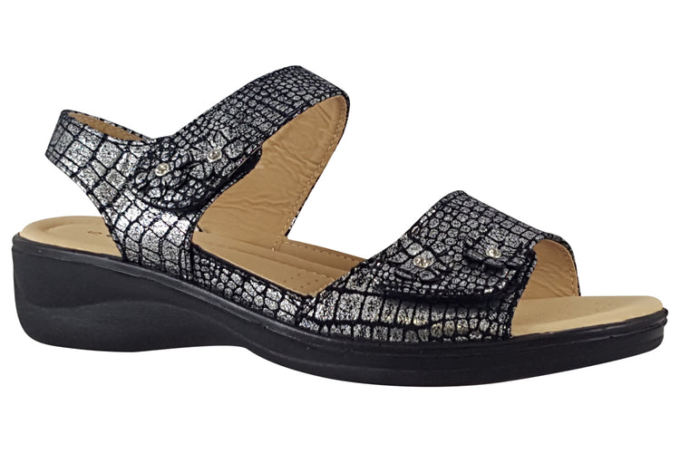 Shoe Tree Comfort Marigold Black Womens Sandals