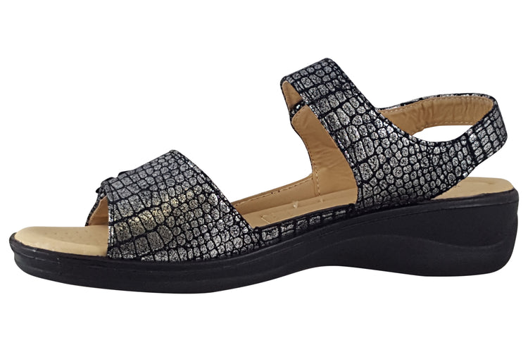 Shoe Tree Comfort Marigold Black Womens Sandals