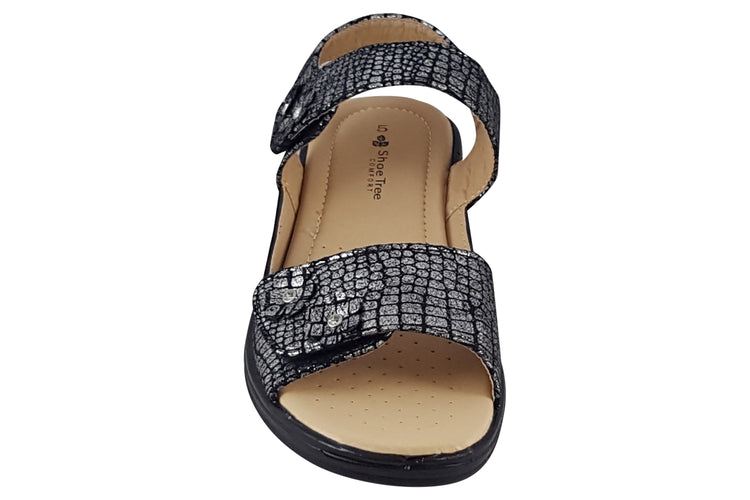 Shoe Tree Comfort Marigold Black Womens Sandals