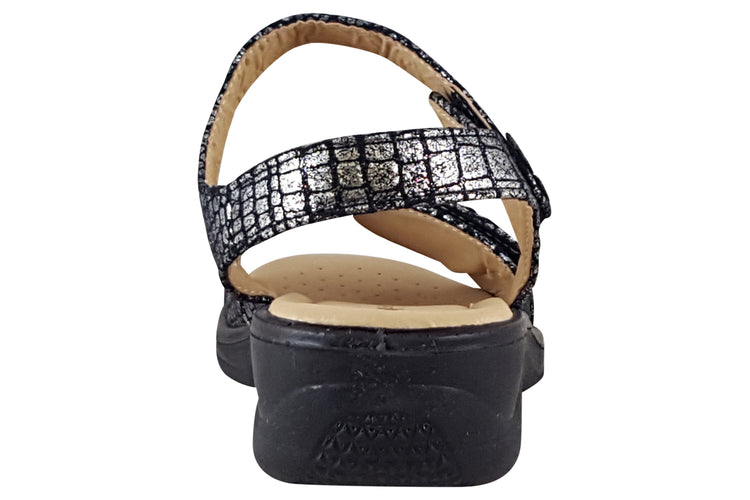 Shoe Tree Comfort Marigold Black Womens Sandals