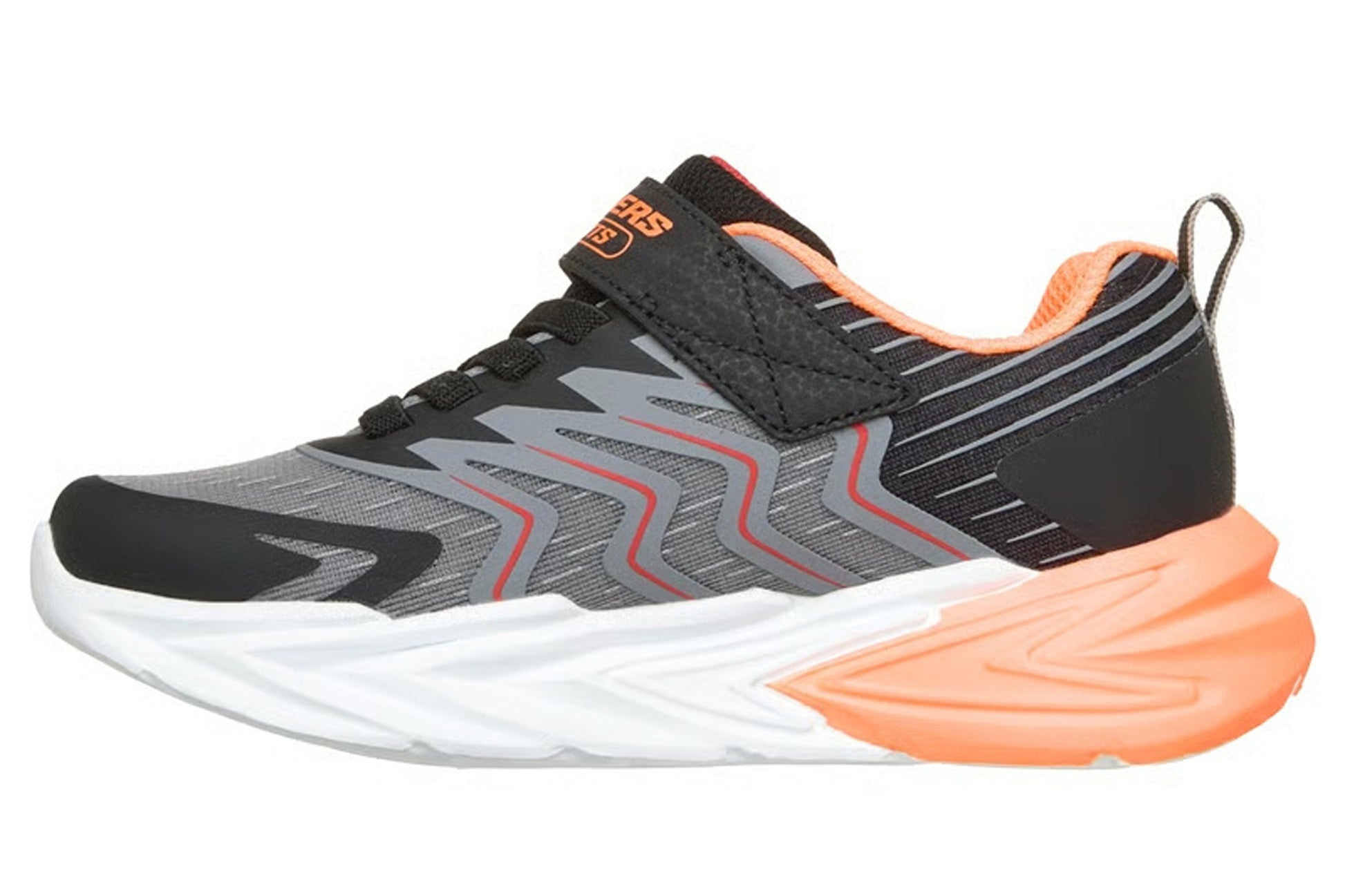 SkechersPrismPacer400141LcBoysTrainersBlackCharcoalLeftFlat